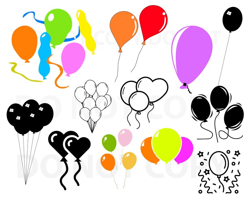 Download Balloons SVG Bundle Balloon Vector Birthday svg file for ...