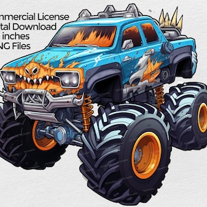 Monster Truck Clipart Png, Truck Graphic clip art, Monstertruck clipart sublimation designs with transparent background
