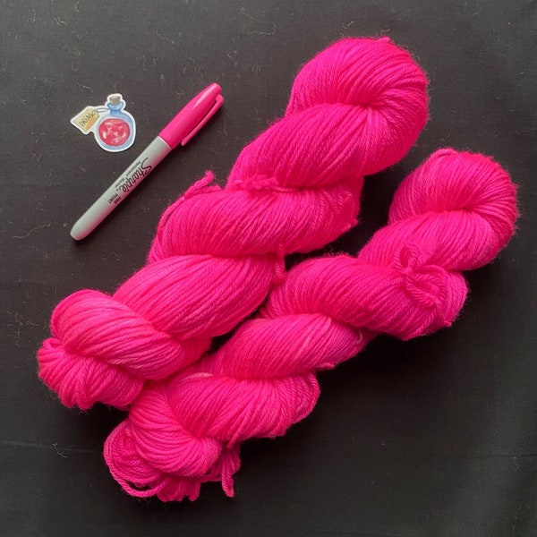 Toxicity - Neon Pink Hand Dyed Yarn