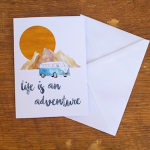 A vida é uma aventura // Cartão de felicitações // Nova aventura / Formatura / Cartão de viagem