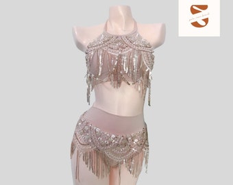 Fait sur mesure - Costume de pole dance scintillant / Pole wear body / Pole fitness / Pole dance exotique / Costume de danse personnalisé / Tissus aériens