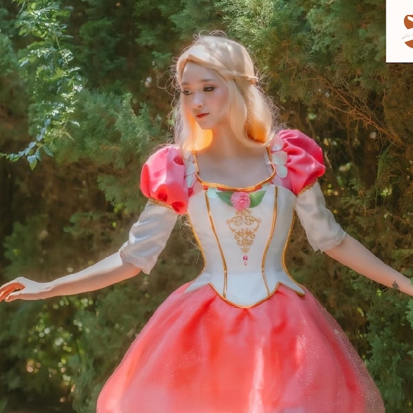 Maßanfertigung rosa Cosplay Prinzessin Kleid / Halloween Kostüm