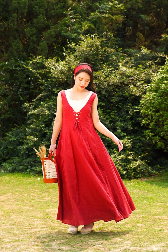red boho bridesmaid dresses Boho Bridesmaid Dress Open Back Long Wedding Guest Dress with Ruffles