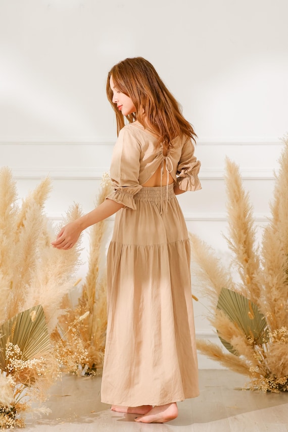 chinese dress ladies Origami Linen Shirt Dress – Gorsuch main image 1