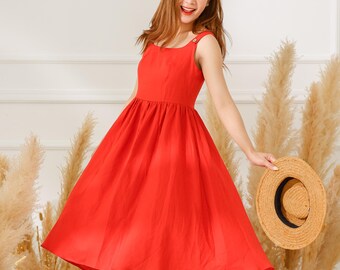 knee length dresses for ladies [FINAL SALE] SUPER STRETCHY MILKMAID DRESS WITH RUFFLES main image 0