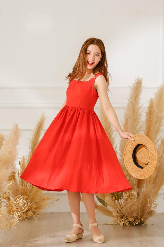 red pleated dress outfit NYFW Look: Red MILLY Dress christie ferrari