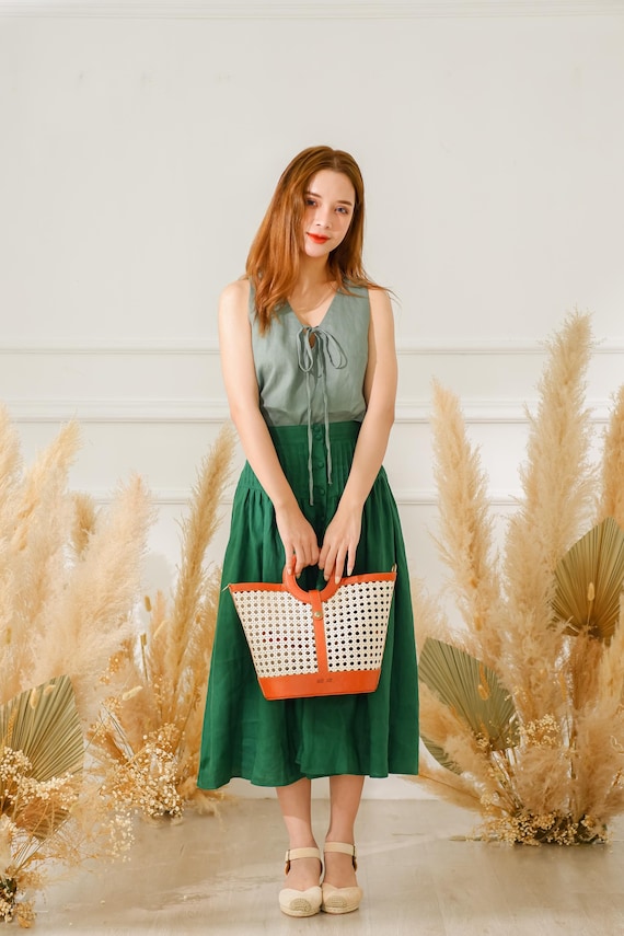 knee length dresses for ladies Matilda Linen Two Piece Dress – Maya Lee Boutique main image 1