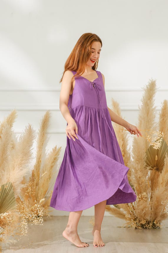 women's lavender midi dress Lavender Floral Embroidered Midi Dress - All Dresses
