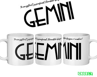 Funny Gemini Mug Star Sign Sarcastic Gift Birthday Present Horoscope
