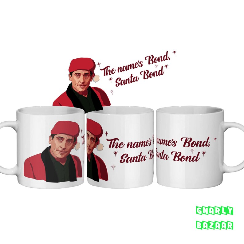 Santa Bond Michael Scott The Office Christmas Mug Gift Etsy