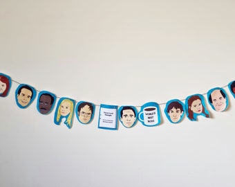 The Office TV Show Felt Bunting Garland Funny Party Decoration Room Decor