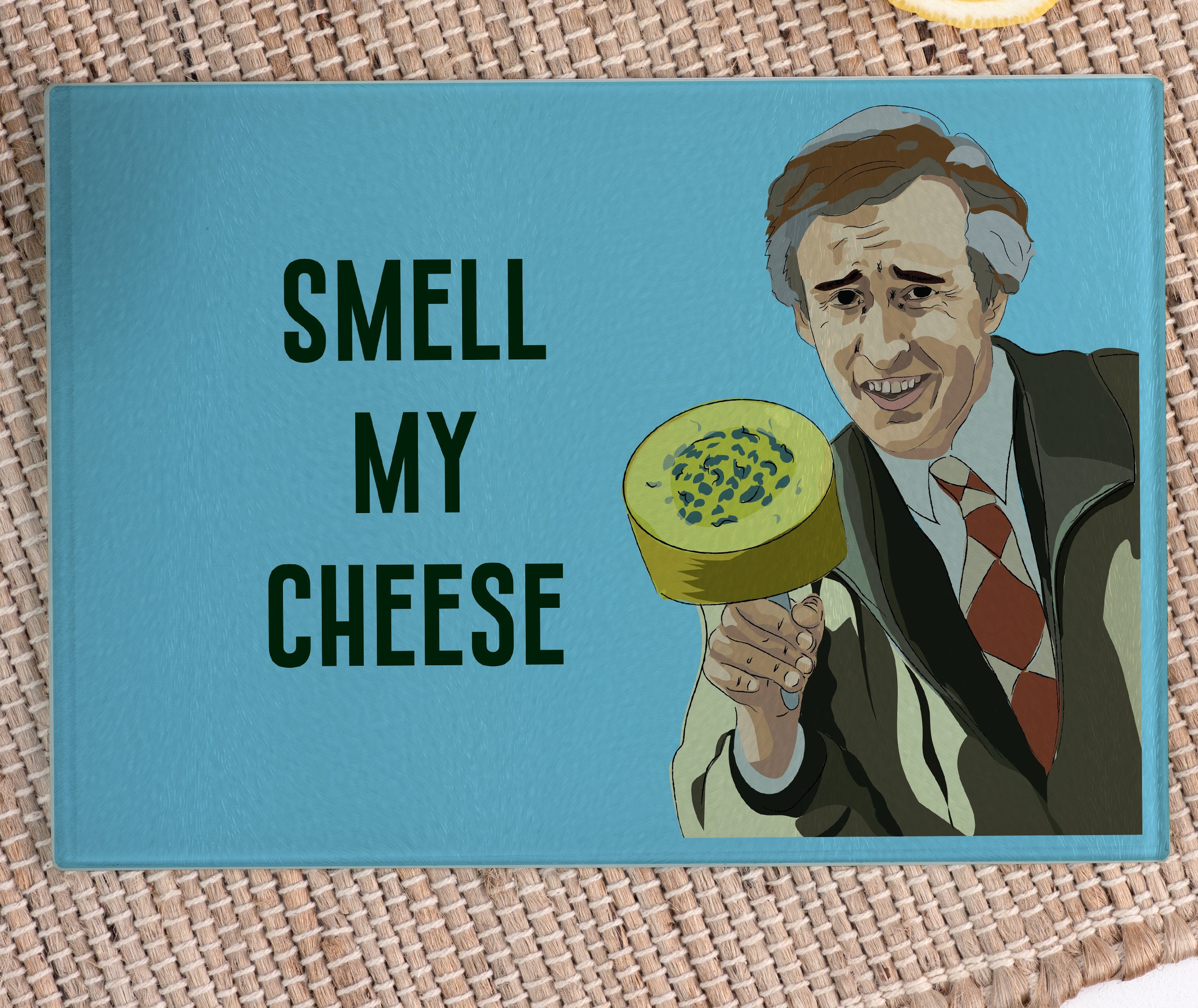 Alan Partridge Smell My Cheese Board Glass Cutting Chopping Board A4
