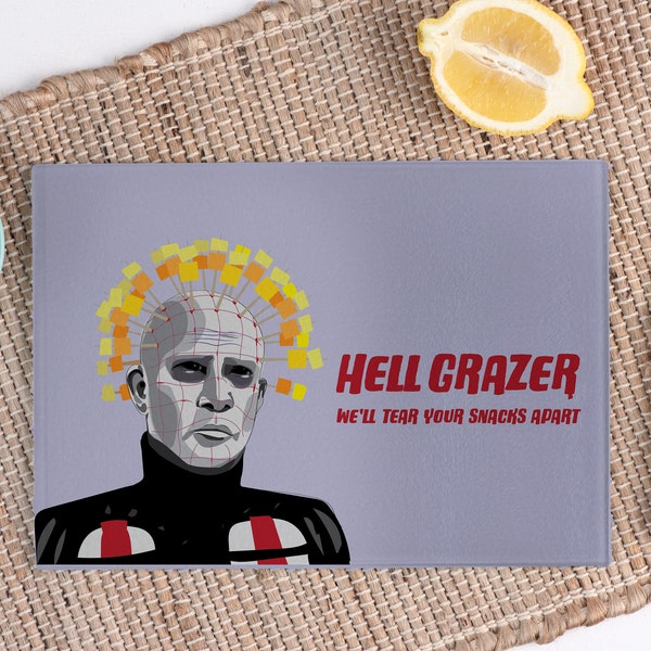 Hellraiser Pinhead Chopping Cutting Cheese Board Funny Pun Horror