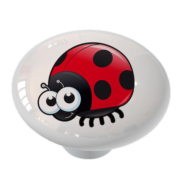 Chubby Little Ladybug Peeper Decorative Decorative Round Drawer Knob