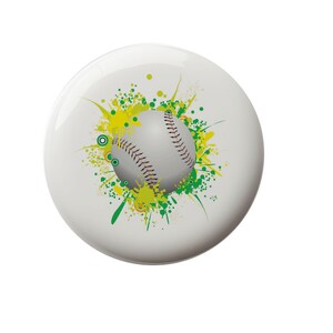 Baseball Splash Decorative Ceramic Round Drawer Knob