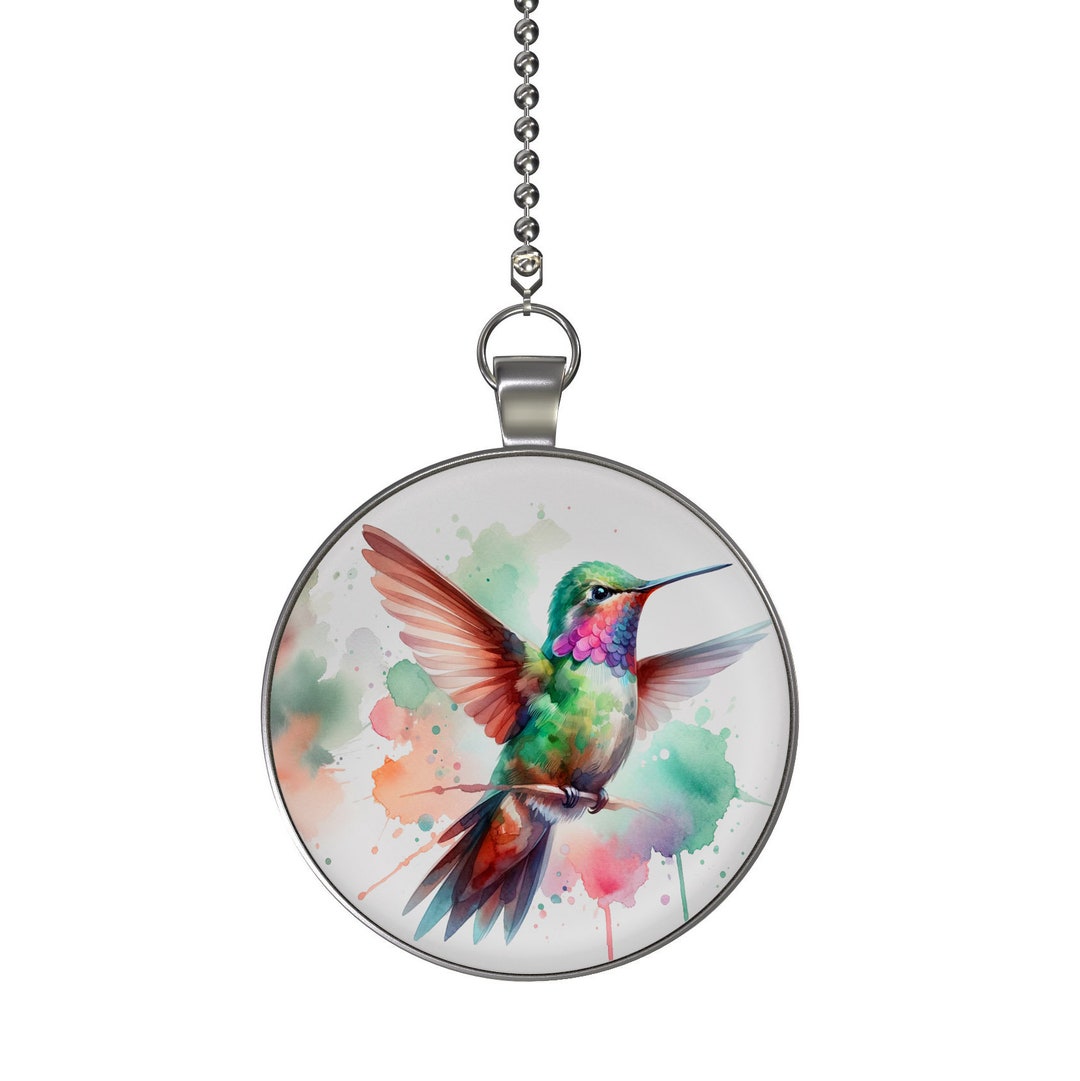 thumbnail image 2 of Hummingbird With Flowers Solid Ceramic Ceiling Fan Light Pull - Carolina Hardware And Decor 2 of 6