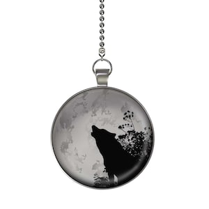 Wolf Blossom Glow in the Dark Ceiling Fan / Light Pull Pendant with Chain