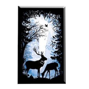 Shadow Woodland Deer Decorative Switch Plate Cover / Outlet Cover / Wall Plates