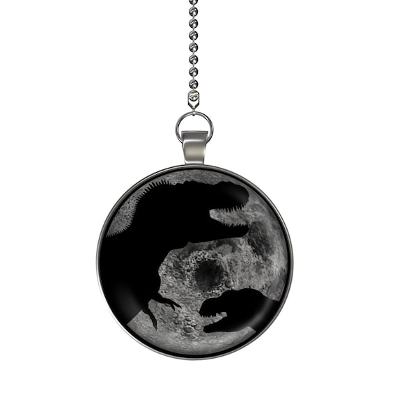 Dinosaur Moon Glow In The Dark Ceiling Fan Light Pull Pendant With Chain