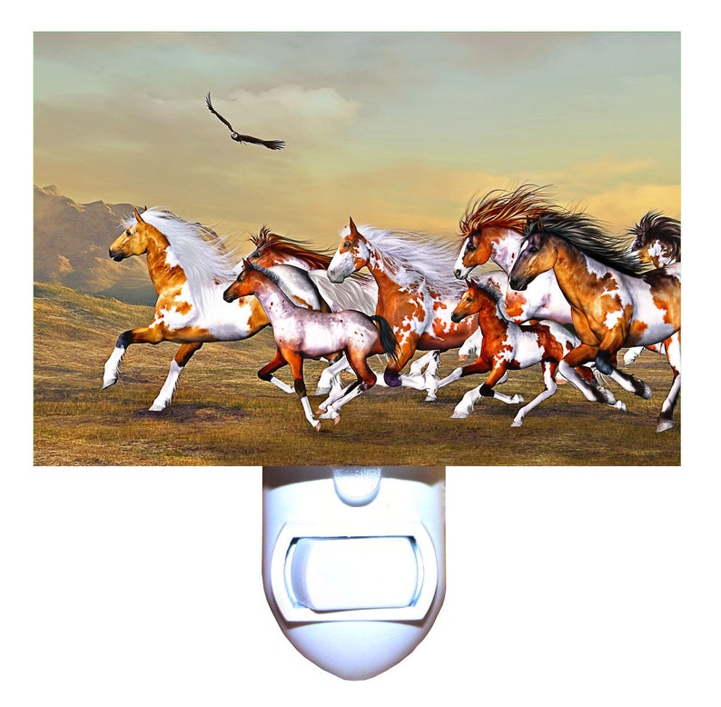 Wild Running Horses Decorative Night Light Etsy