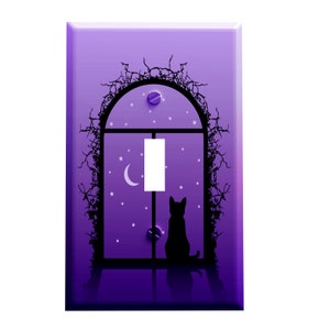 Starry Moon Cat Decorative Switchplate Cover