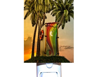 Tropical Beach Outhouse Decorative Night Light