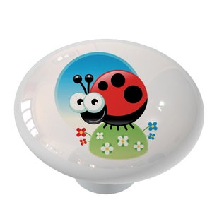 Crazy Ladybug Peeper Decorative Decorative Ceramic Round Drawer Knob