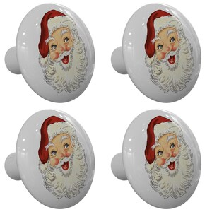 Set of 4 Christmas Vintage Santa Claus #2 Ceramic Drawer Knobs