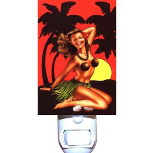Retro Hawaii Pin Up Girl Decorative Night Light