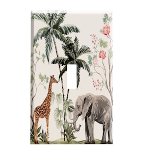 Vintage India Elephant and Giraffe Decorative Switch Plate Cover