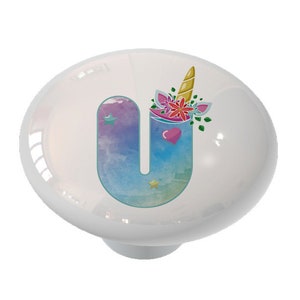 Unicorn Letters U - Z Pick Your Own Decorative High Gloss Ceramic Knob