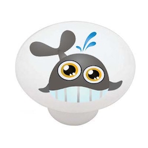 Whale Peeper Decorative Decorative Round  Ceramic Drawer Knob