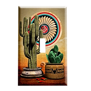 South West Cactus Decorative Wall Plate / Switch Plate Cover You Pick Configuration
