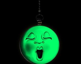 The Yawning Moon Glow in the Dark Ceiling Fan / Light Pull Pendant with Chain