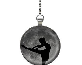 Ballerina Dreamer Glow in the Dark Ceiling Fan / Light Pull Pendant with Chain