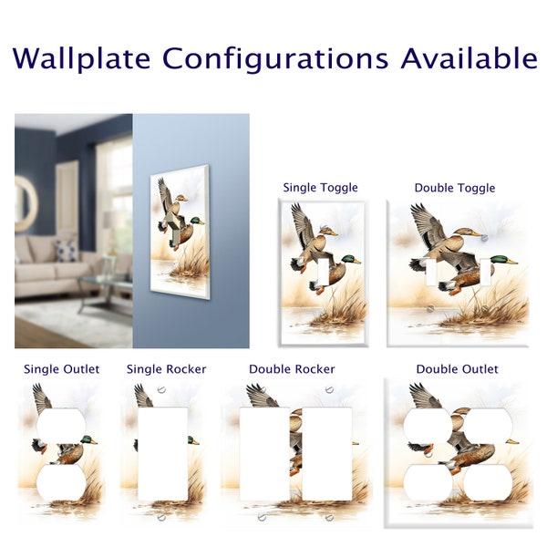 Mallard Ducks in Flight Decorative Switchplate Cover / Outlet Cover