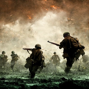 Omaha Beach WWII Signed and Dated Photo Print by Paul Brake