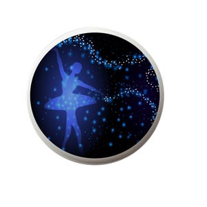 Ballerina Sparkle Decorative Decorative Round  Ceramic  Ceramic Drawer Knobs