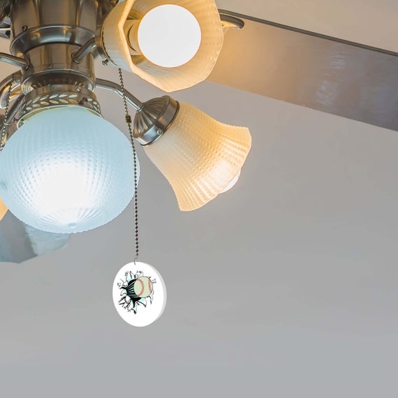 Baseball Punch Out Fan Pull Light Pull