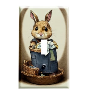 Laundry Room Bunny Decorative Switch Plate Cover / Outlet Cover / Wall Plates