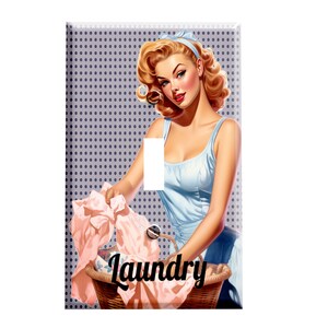 Mid Century Sorting Out the Laundry Decorative Switchplate Cover / Switch Plate / Outlet Covers / You choose Configuration