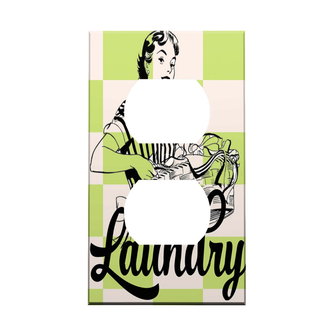 Mid Century Retro Folding Laundry Room Outlet Cover Etsy