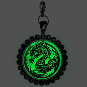 The Sea Dragon Glow in the Dark Zipper Pull Charm / Bag Pull Charm / Cell Phone Case Charm / Dragon Charm
