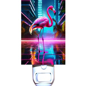 Retro 80s Flamingo Decorative Night Light / You Choose Shape of Night Light