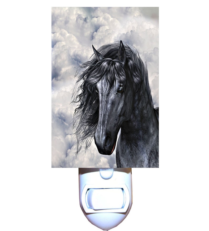 The Black Horse Decorative Night Light Etsy