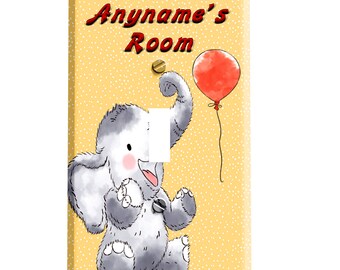 Elephant and Balloon Personalized Decorative Switch Plate Cover