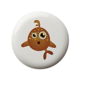 Chubby Fish Peeper Decorative Decorative Ceramic Round Drawer Knob