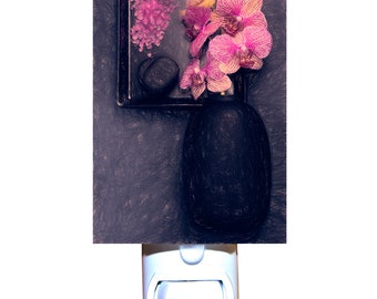 Japanese Orchid Zen Stones Decorative Night Light