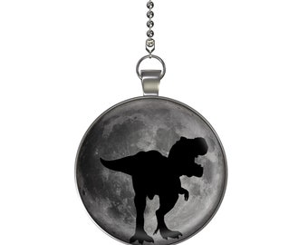 T Rex Moon Glow in the Dark Ceiling Fan / Light Pull Pendant with Chain