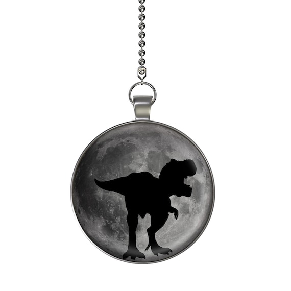 T Rex Moon Glow In The Dark Ceiling Fan Light Pull Pendant With Chain